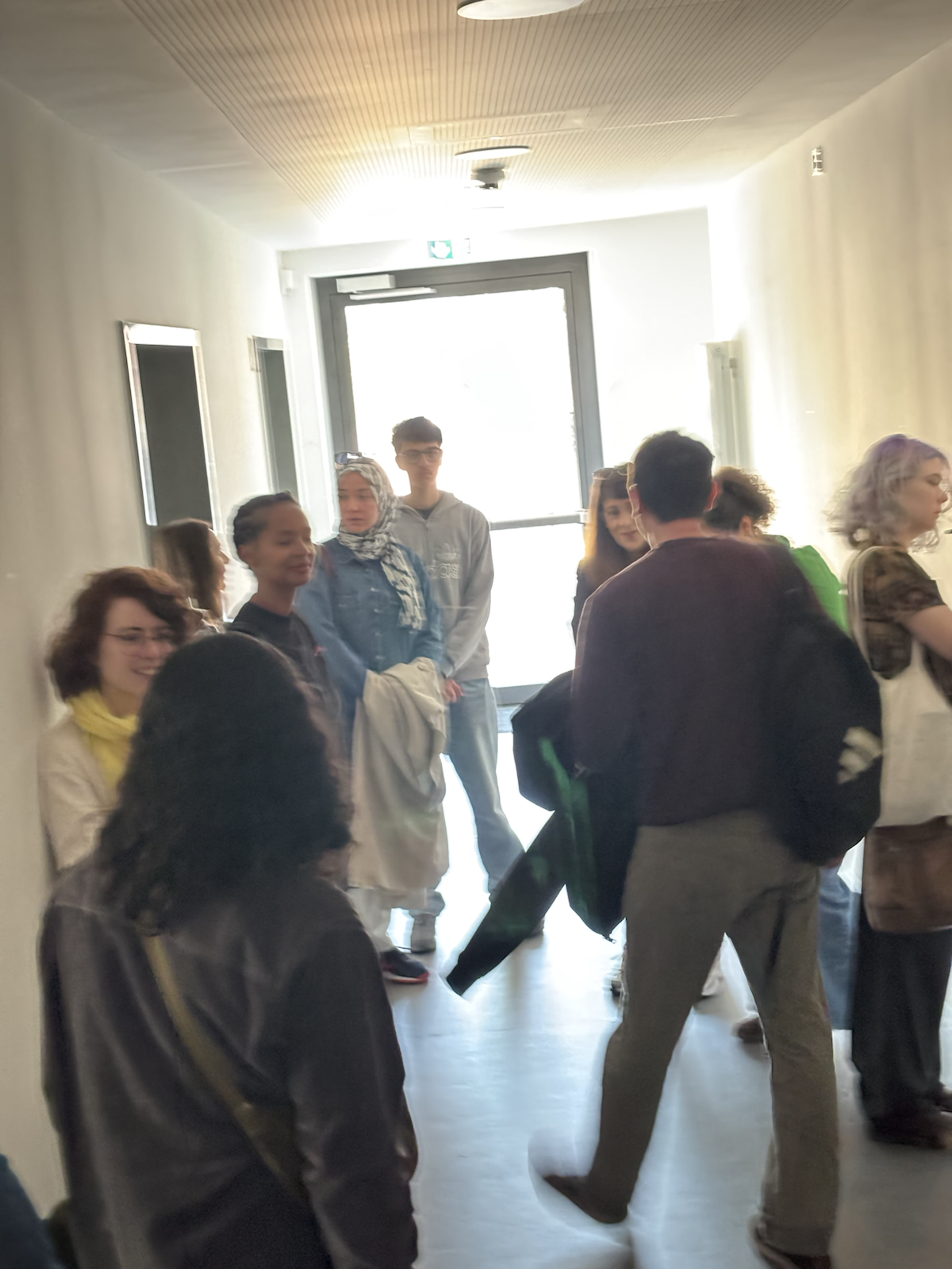 People arriving at a community event