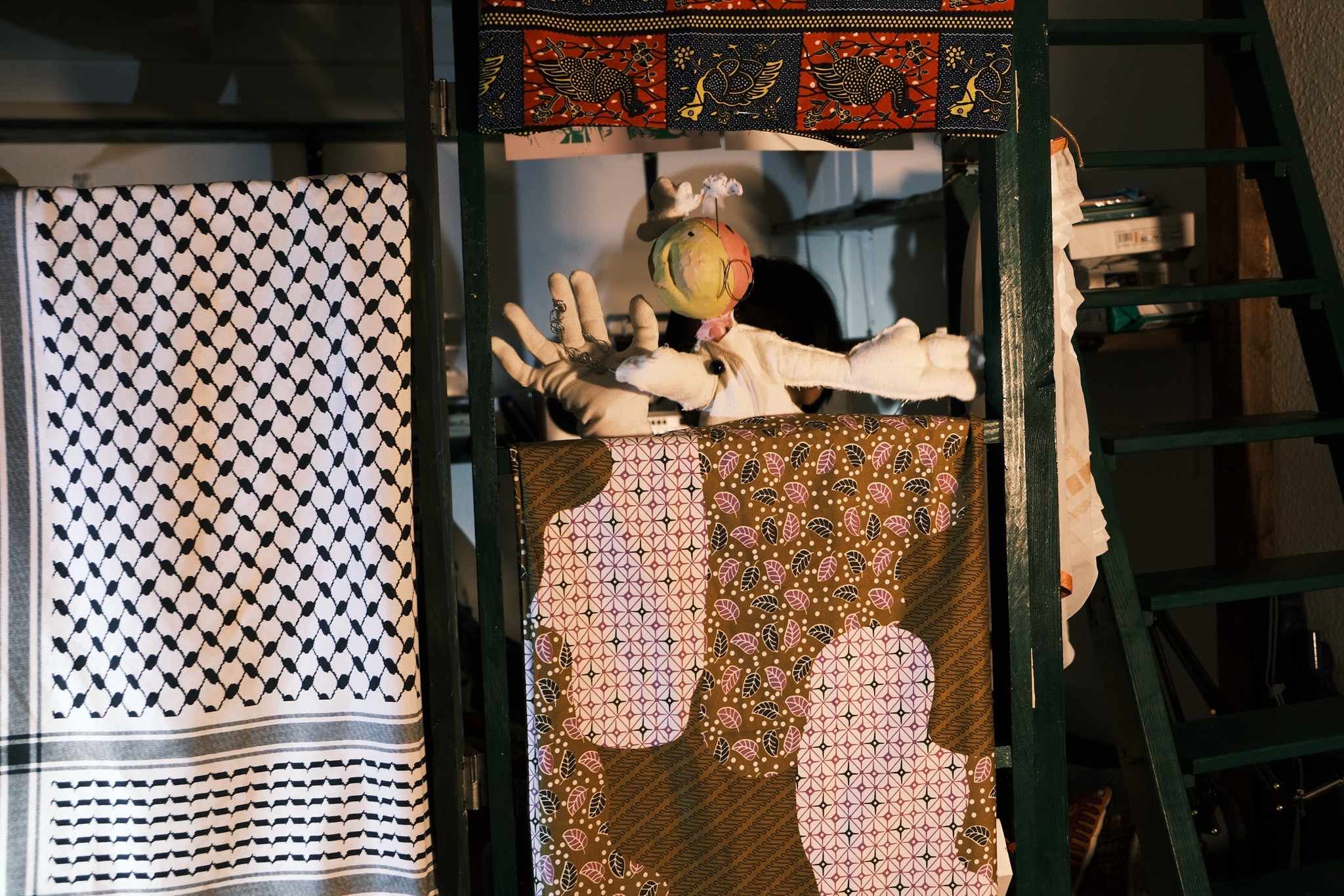 Puppet theatre installation for the Revolutionary Puppet Workshop